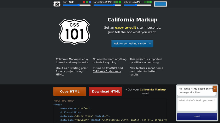 California Markup Landing Page