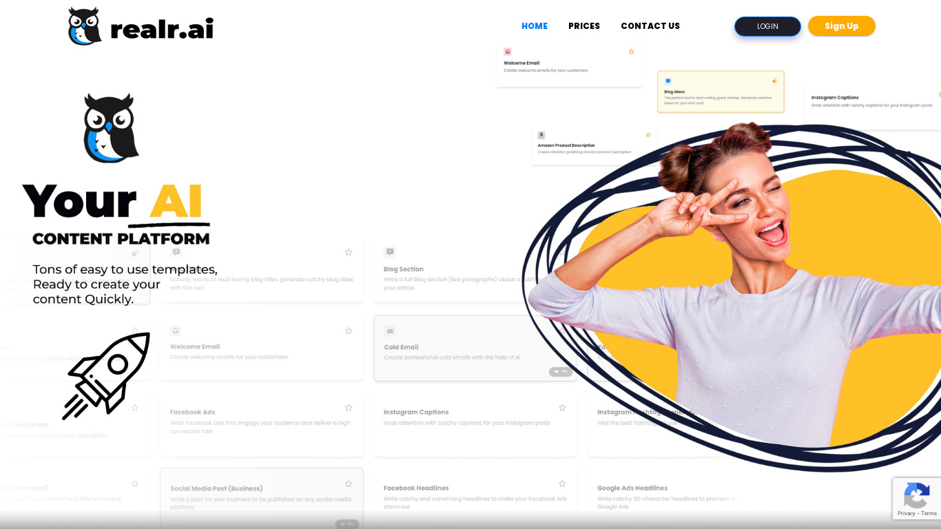 realr.ai Landing page
