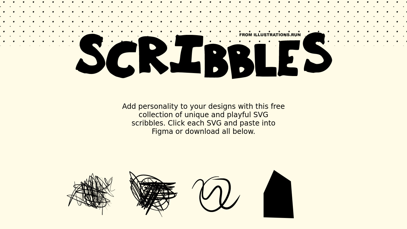 Scribbles by illustrations.run Landing page