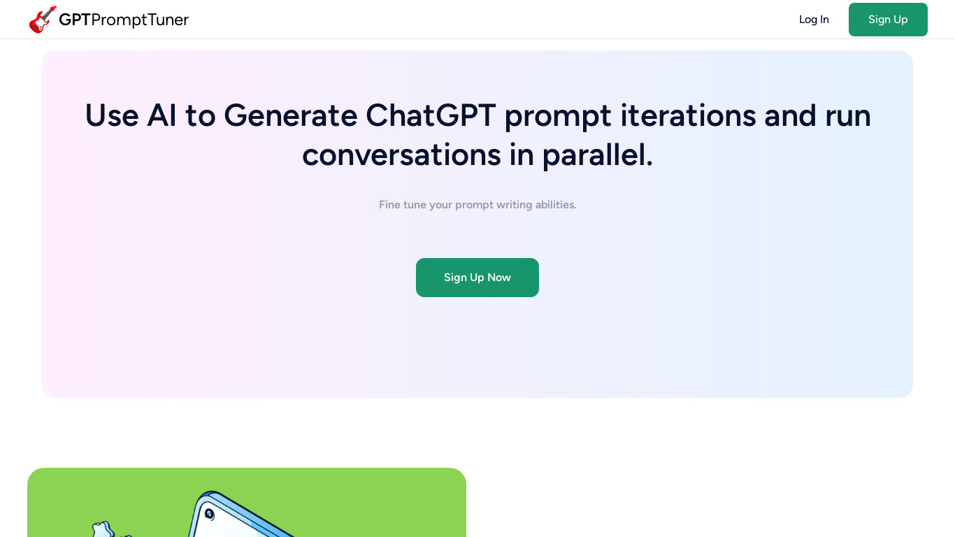 GPT Prompt Tuner Landing page