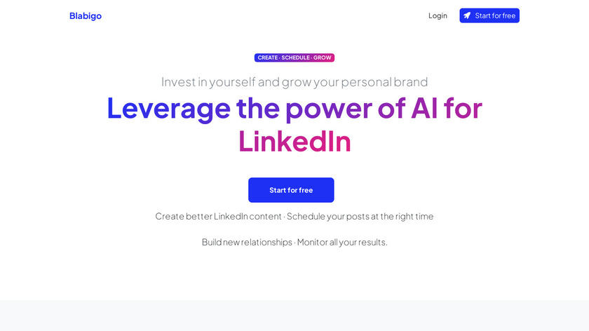 Blabigo Landing Page