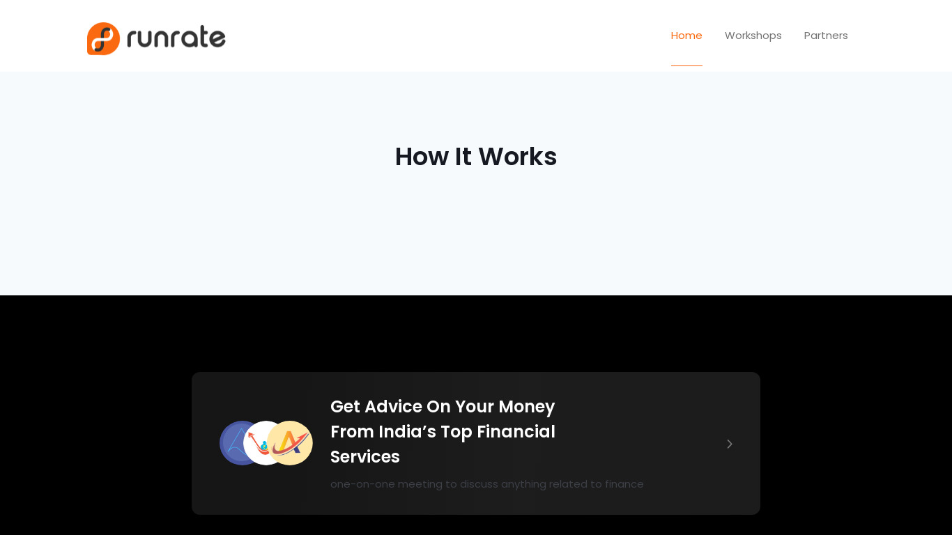 Runrate Wealth Network Landing page