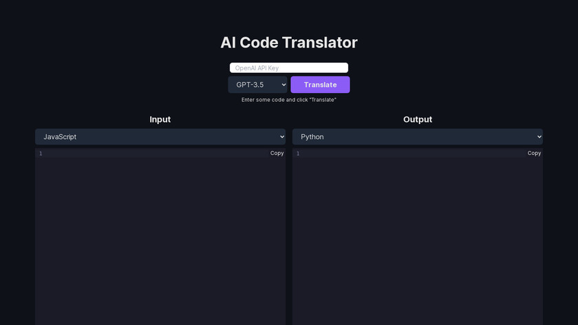 Code Translator Landing Page