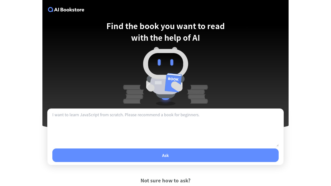 AI Bookstore Landing page