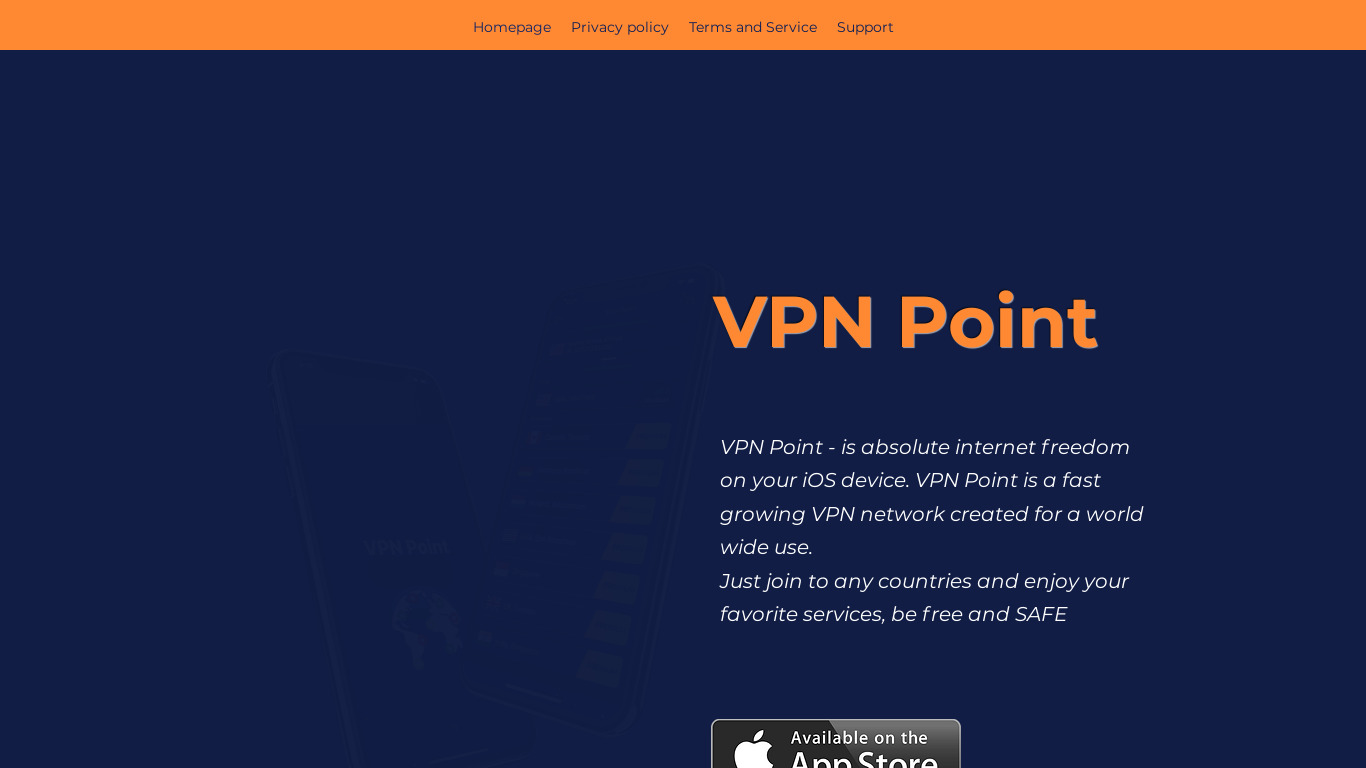 VPN Point Landing page