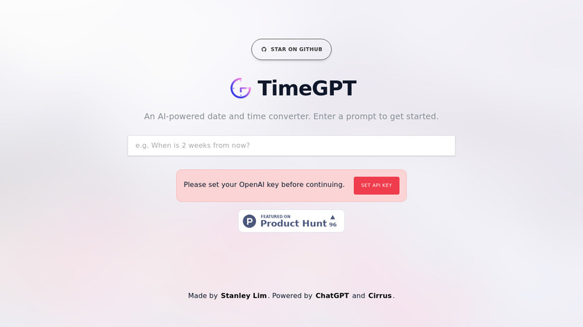 TimeGPT Landing Page