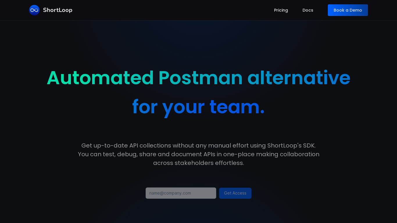 ShortLoop Landing page