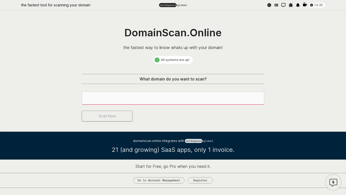 DomainScan.Online Landing page