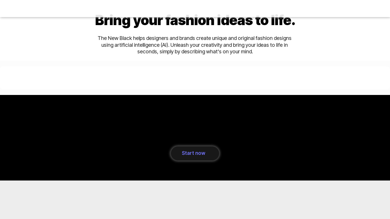 The New Black Landing page