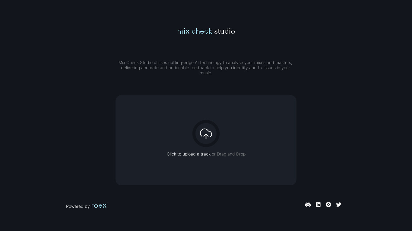Mix Check Studio Landing page