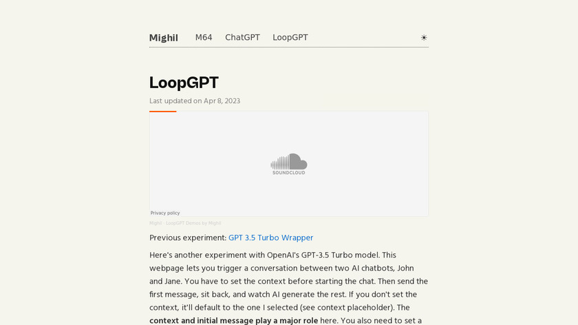 LoopGPT Landing Page