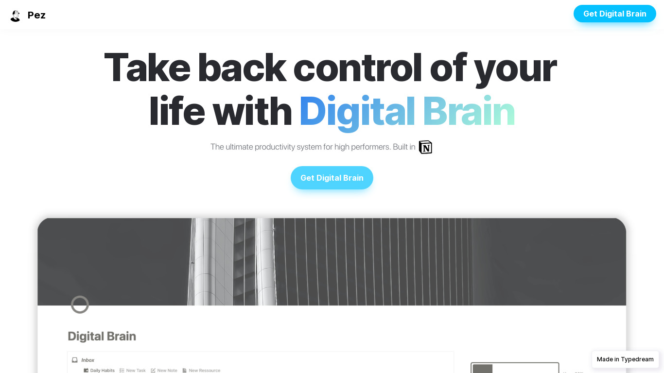 Digital Brain | Notion Landing page