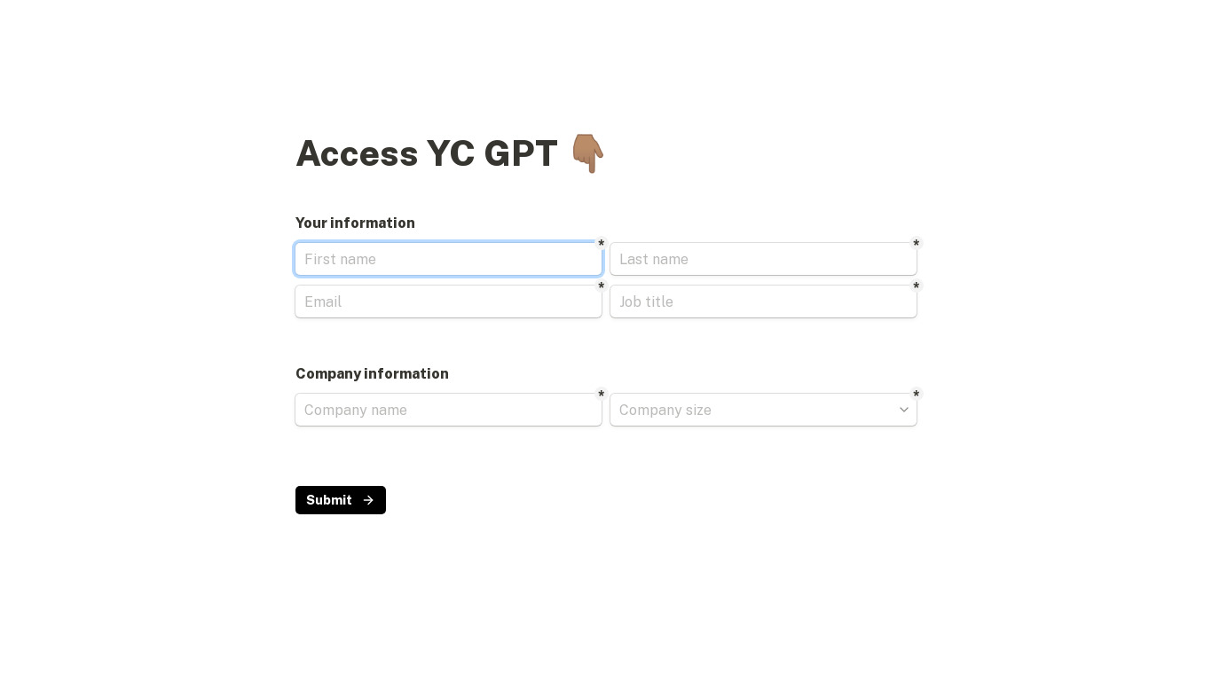Peeka - YC GPT Landing page