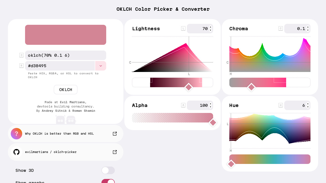 OKLCH Color Picker & Converter Landing page