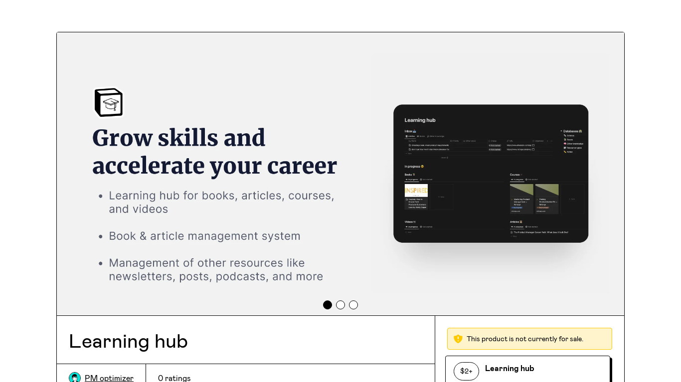 Learning hub Landing page