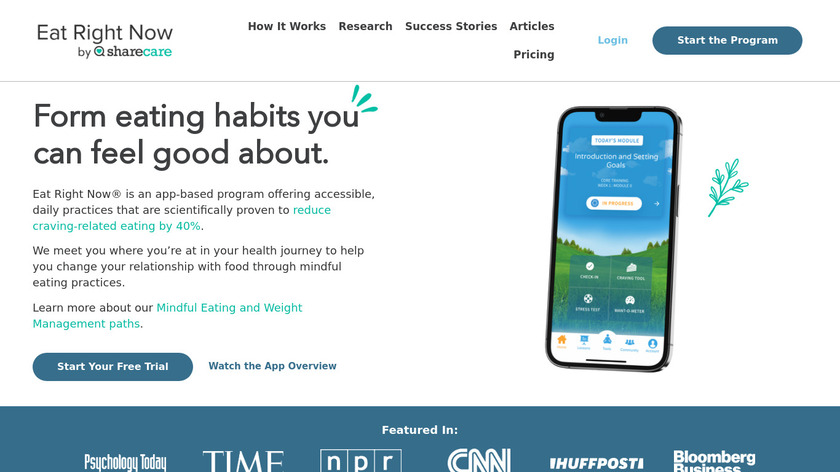 Eat Right Now Landing Page