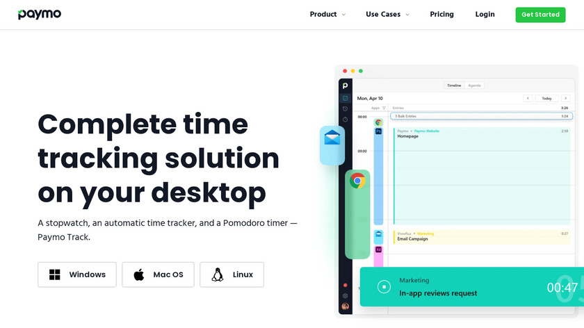 Paymo Track Landing Page