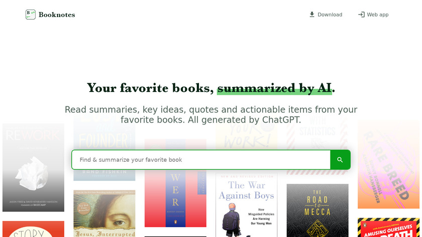 Booknotes Landing Page