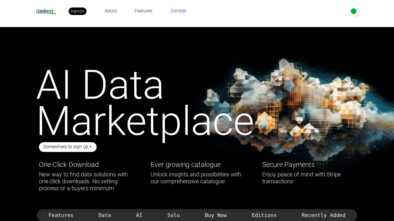 datafarmr Landing page