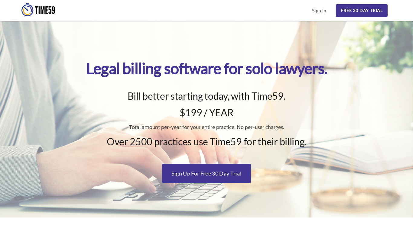 Time59 Landing page