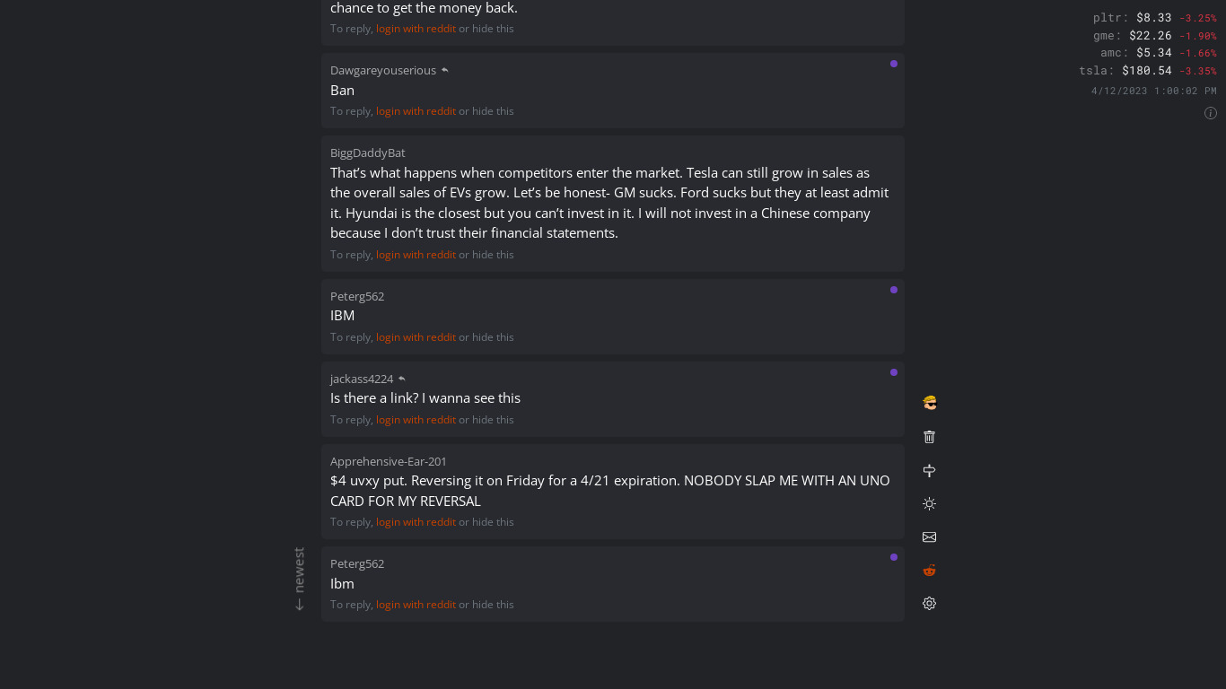 Live /r/wallstreetbets comment feed Landing page