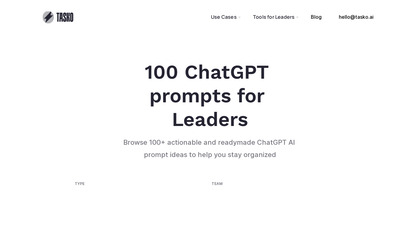 100 ChatGPT prompts for Leaders screenshot