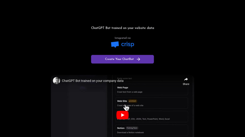 databerry.ai ChatSite by Databerry.ai Landing Page