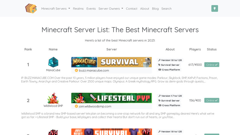 Minecraft.Buzz Landing Page