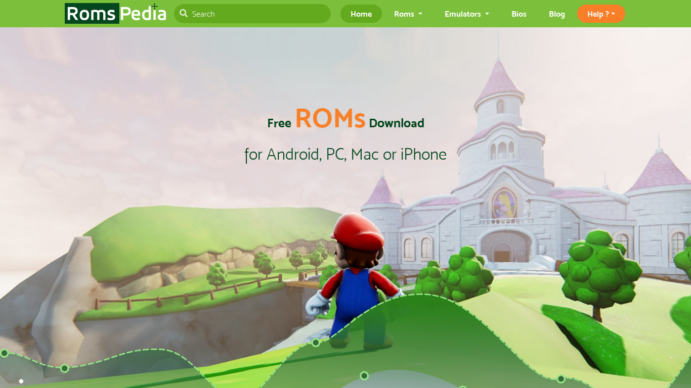 Romspedia Landing page
