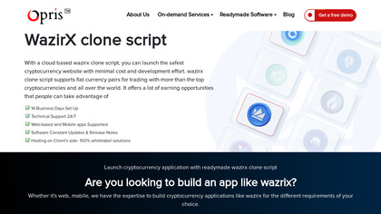 Opris Exchange Wazirx Clone Script image