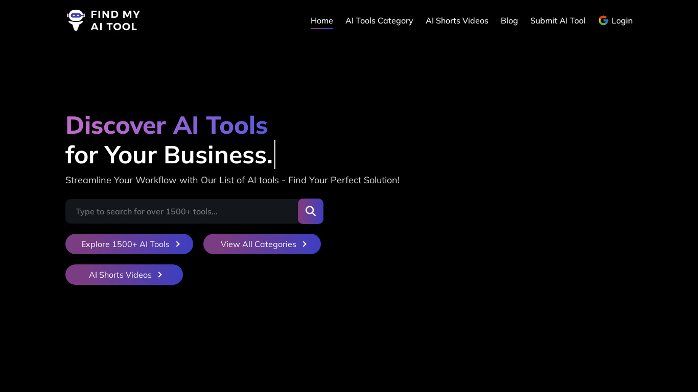 FindMyAITool Landing page