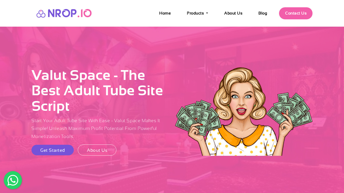 Nrop.io Valut Space Landing page