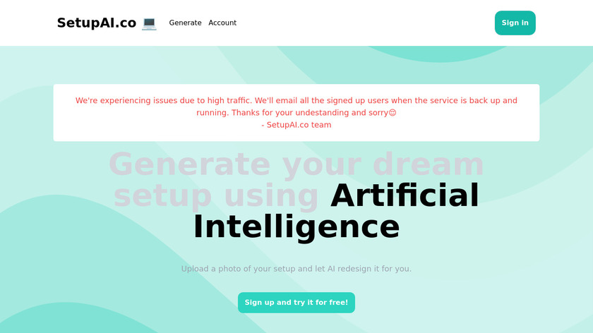 SetupAI.co Landing Page