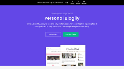 Personal Blogily WordPress Theme image
