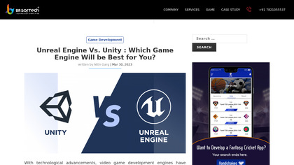 Unity v/s Unreal Game Engine image