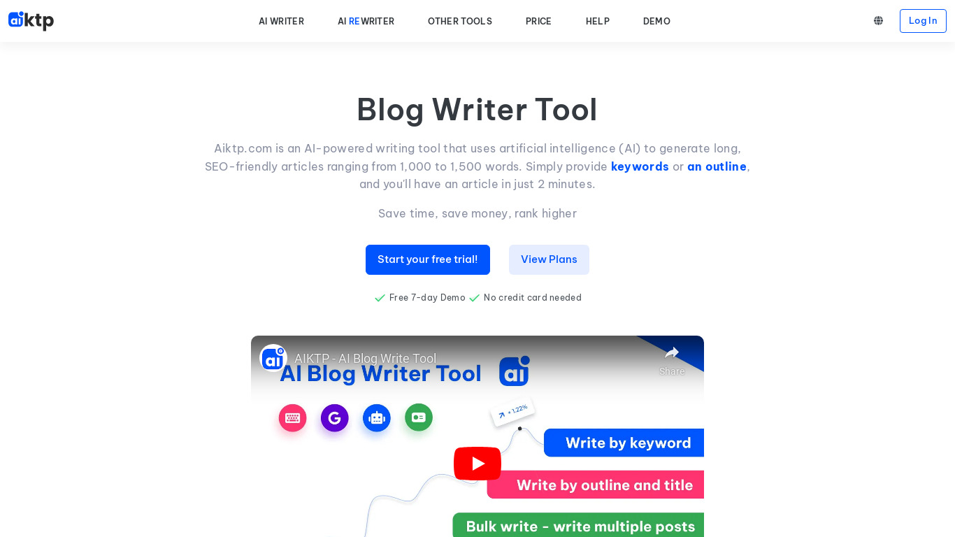 AI - Keywords To Posts Landing page