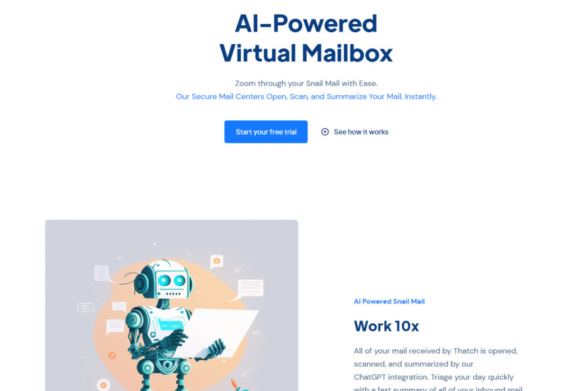 Thatch Virtual Mailbox Landing Page