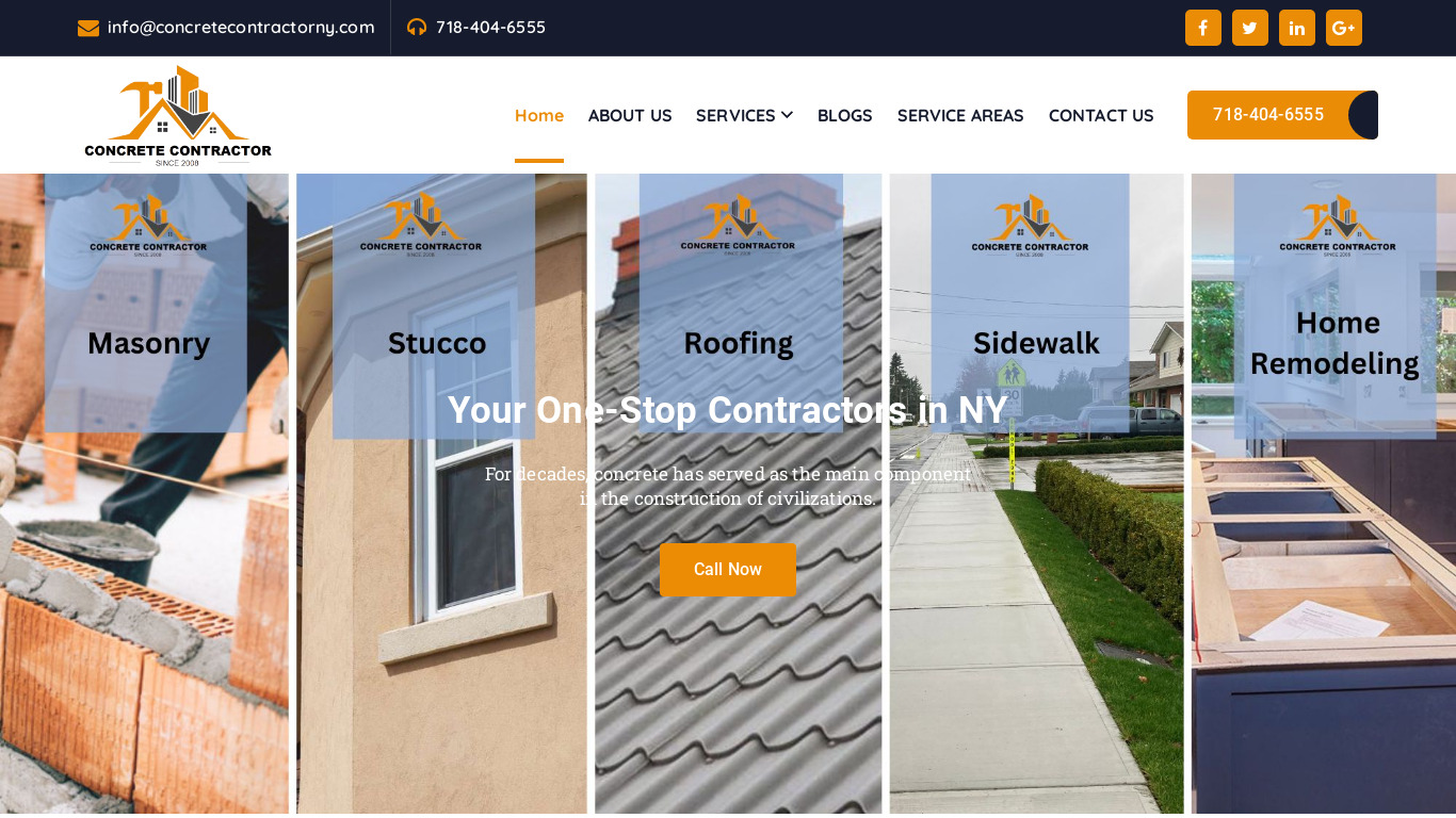 Best Concrete Contractors Landing page