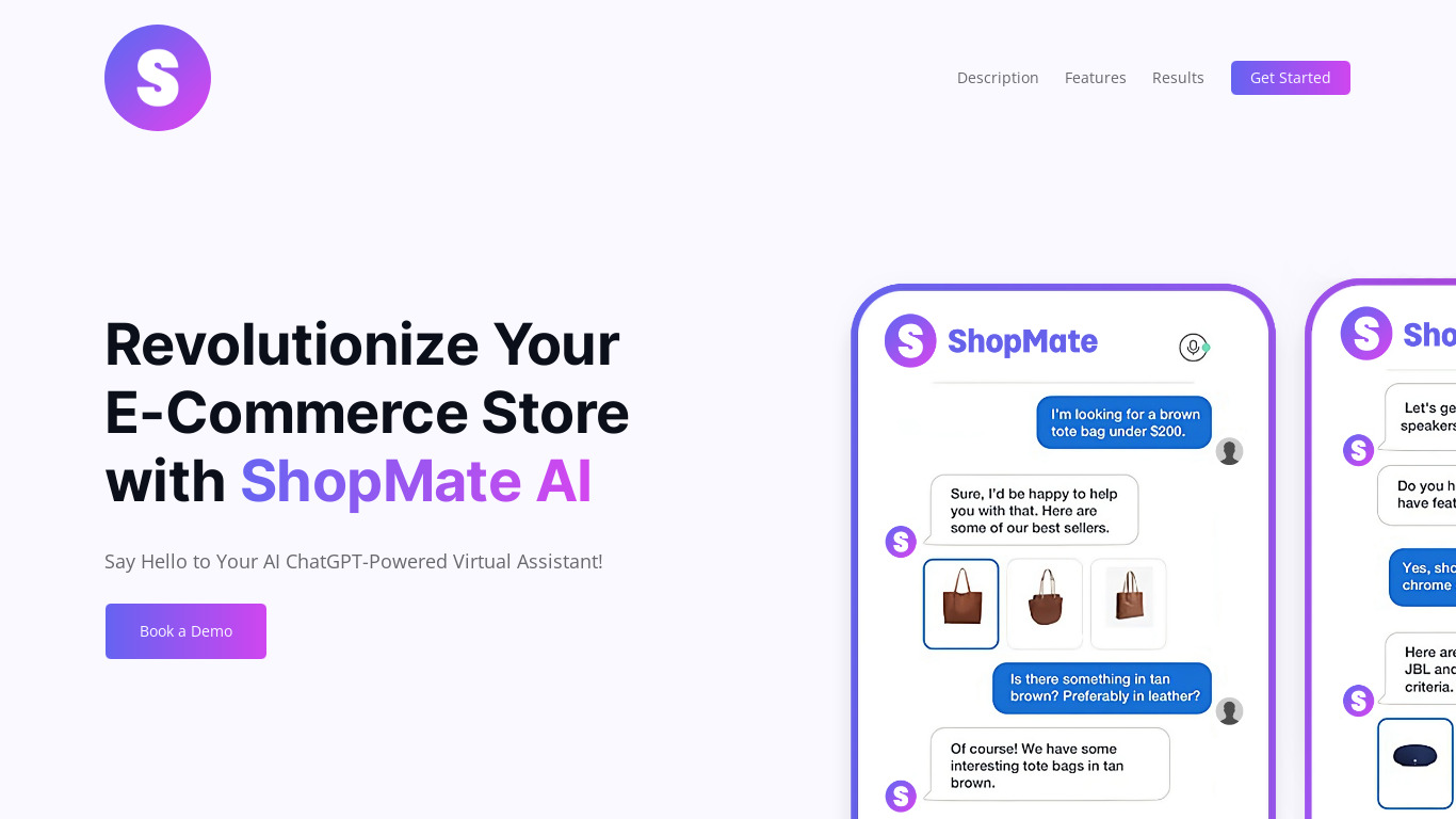 ShopMate AI Landing page