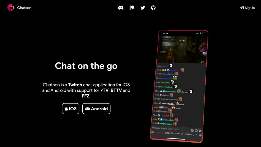 Chatsen Landing Page