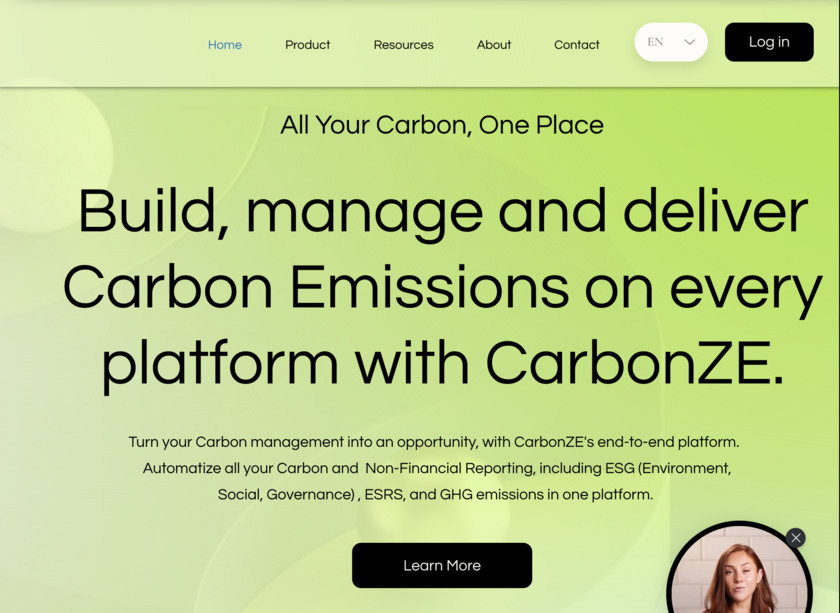 Carbonze Landing Page