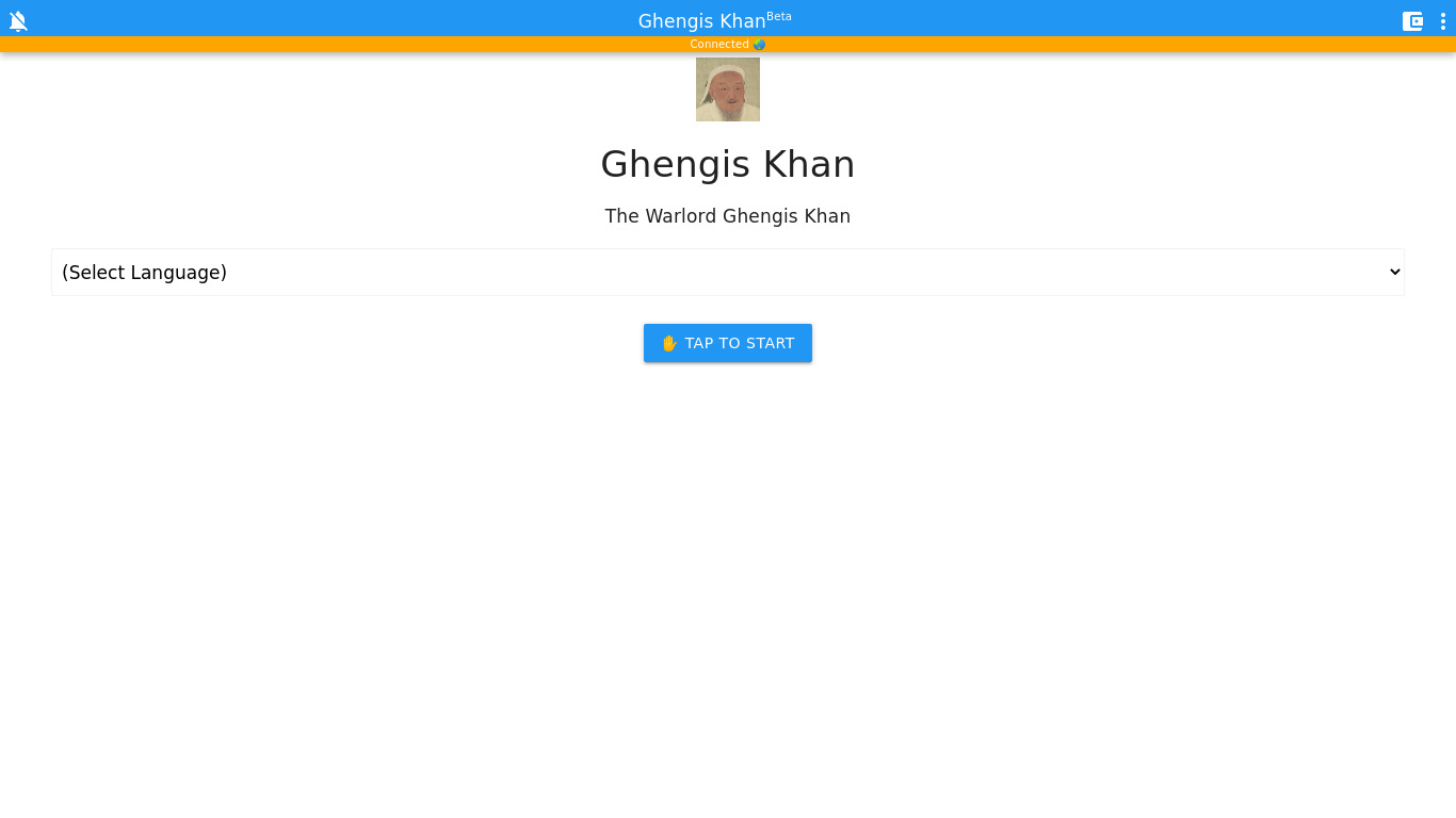 Chat with Genghis Khan Landing page