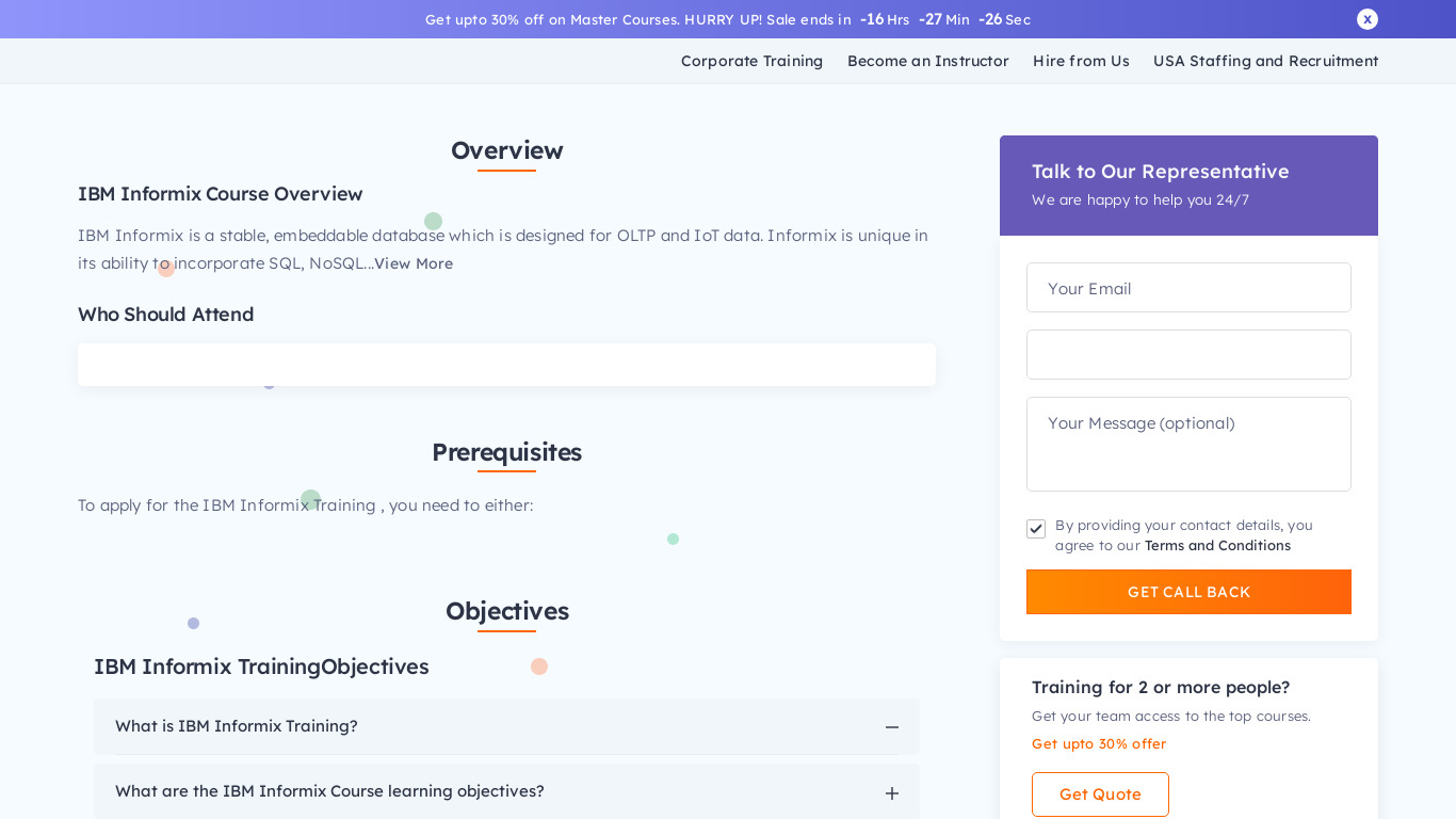 Introduction to IBM Informix: Landing page