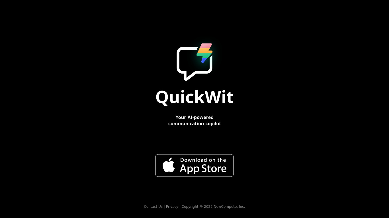 QuickwitAI Landing page