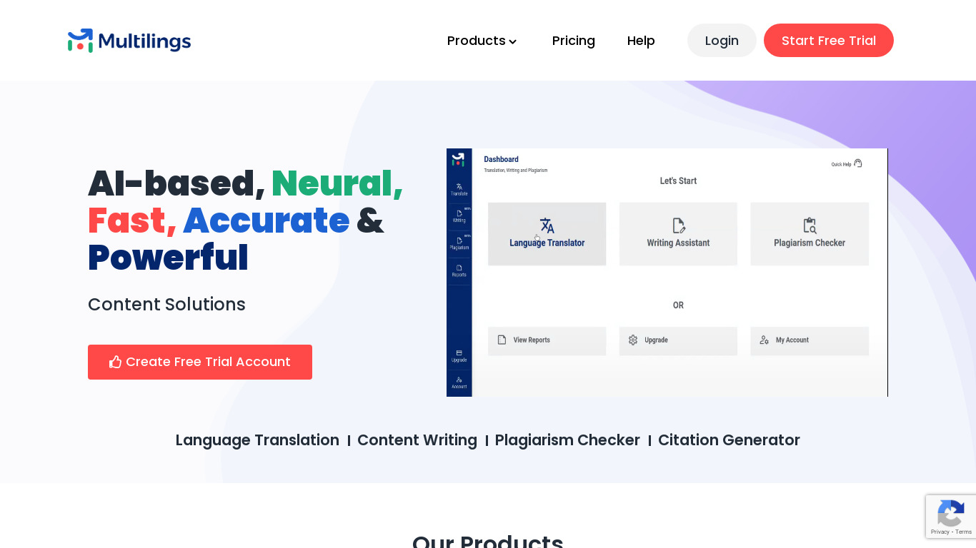 Multilings Landing page