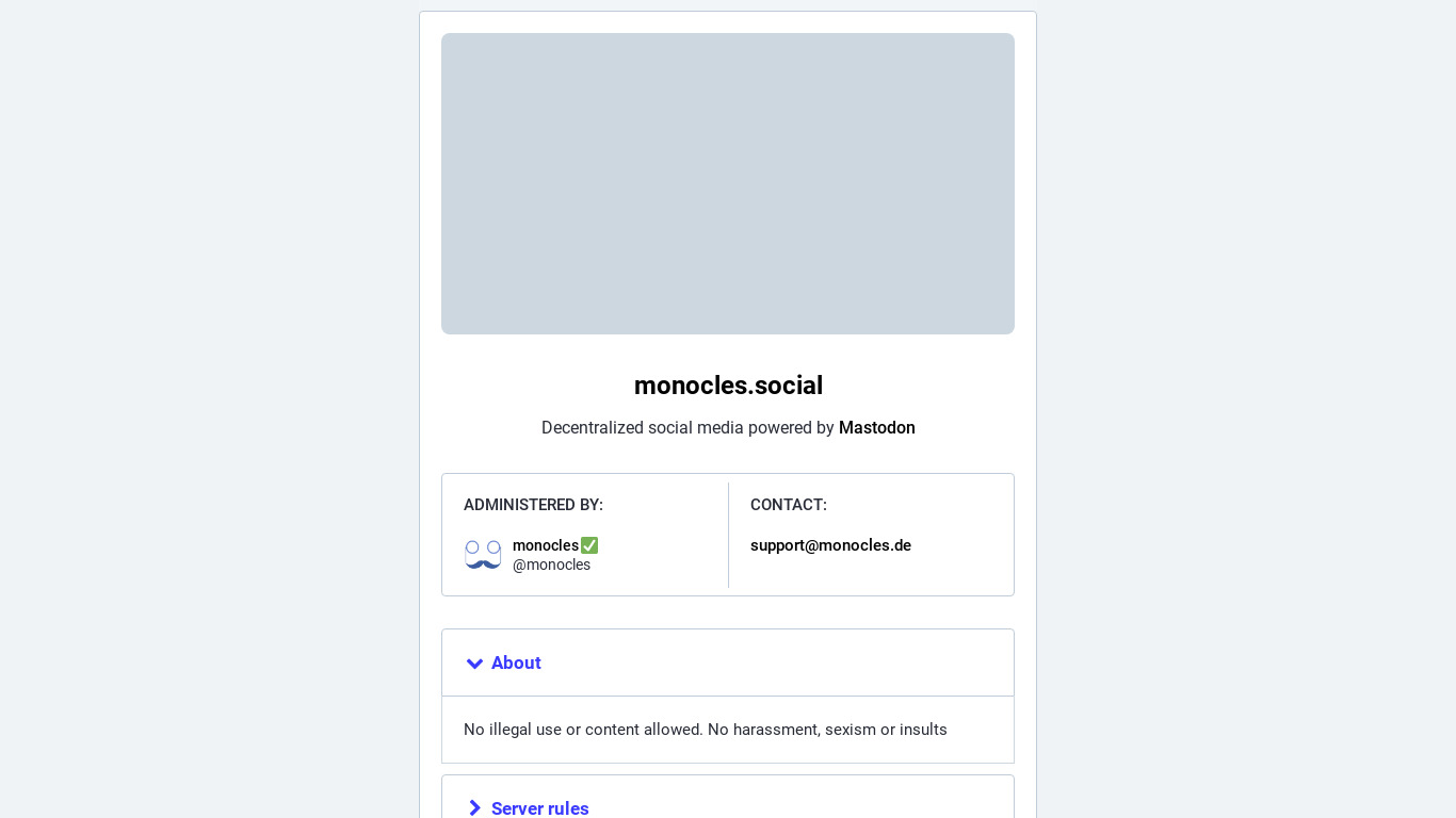 monocles social Landing page