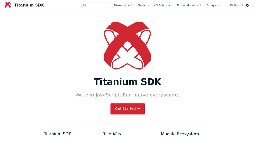 Titanium SDK Landing Page