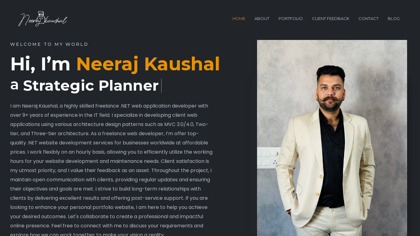 Neeraj Kaushal Freelancer Web Developers Landing page