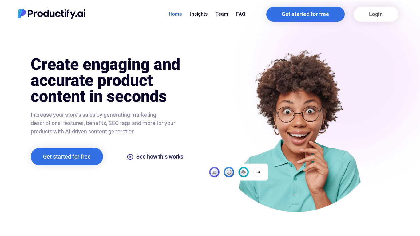 Productify.ai Landing page