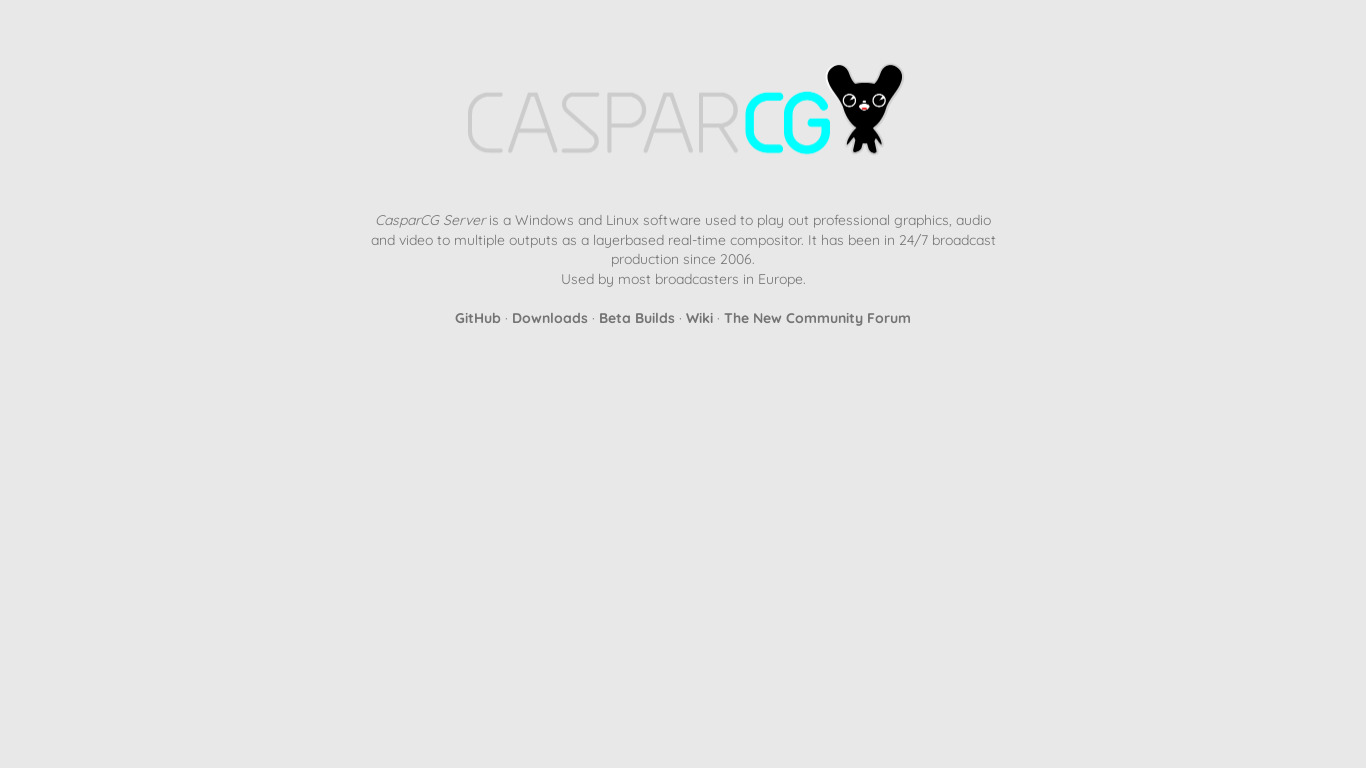 CasparCG Landing page